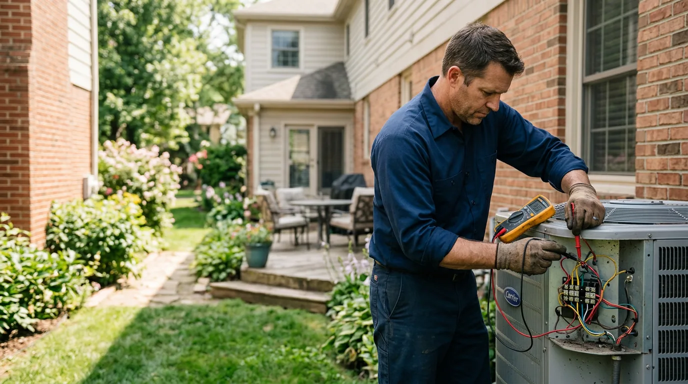 HVAC technician working near Burkeville, VA